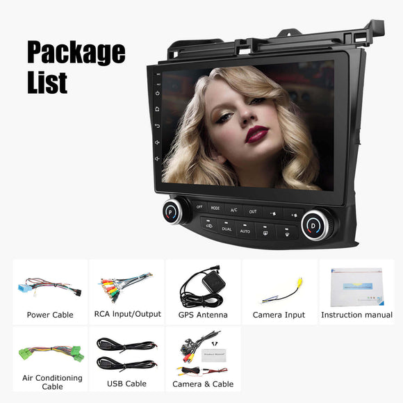 ESSGOO | Car Stereo For 2003-2007 Honda Accord, Wireless Carplay&Android Auto With Steering Wheel Controls