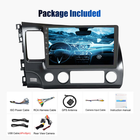 ESSGOO | Car Stereo For Honda Civic 2006-2011, Wireless Carplay&Android Auto With Steering Wheel Controls