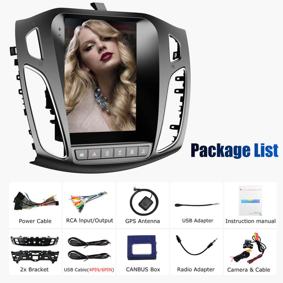 ESSGOO | Car Stereo For 2012-2018 Ford Focus, Wireless Carplay&Android Auto With Steering Wheel Controls