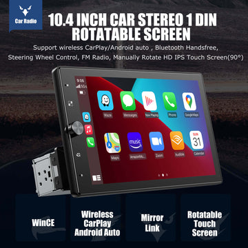 ESSGOO | FS0002 Wireless CarPlay & Android Auto Bluetooth 4.2 10.4'' Touchscreen Multifunction Car Player