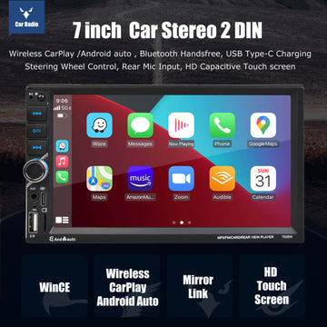 ESSGOO 7035w | Car Radio with Android 7" GPS NAVI FM Radio Multimedia Auto Player BT USB SD In-dash