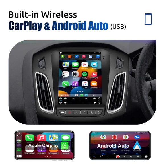 ESSGOO | Car Stereo For 2012-2018 Ford Focus, Wireless Carplay&Android Auto With Steering Wheel Controls
