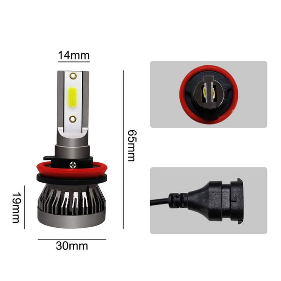 ESSGOO Mini series Car LED Headlight Kit 630000LM Bulbs High Power Beam 6000K White - | TRANSFORM, STARTS HERE | Easy . Economic . Energetic