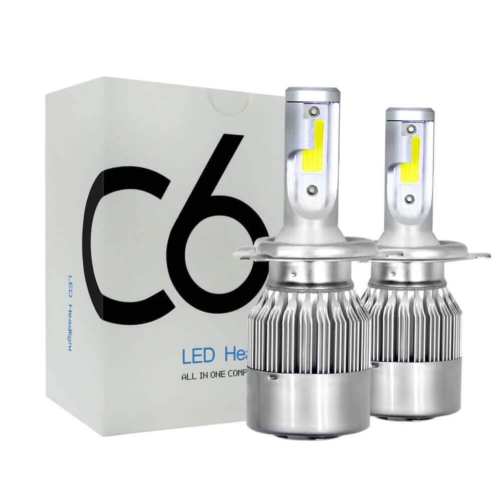 LED-Scheinwerfer der C6-Serie Kit H4 H7 6000K weiße Nebelscheinwerferlampen  helles Fern- oder Abblendlicht