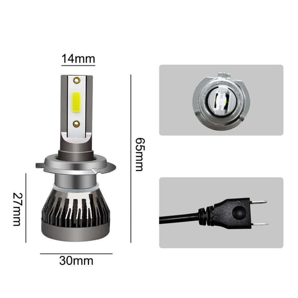 ESSGOO Mini series Car LED Headlight Kit 630000LM Bulbs High Power Beam 6000K White - | TRANSFORM, STARTS HERE | Easy . Economic . Energetic