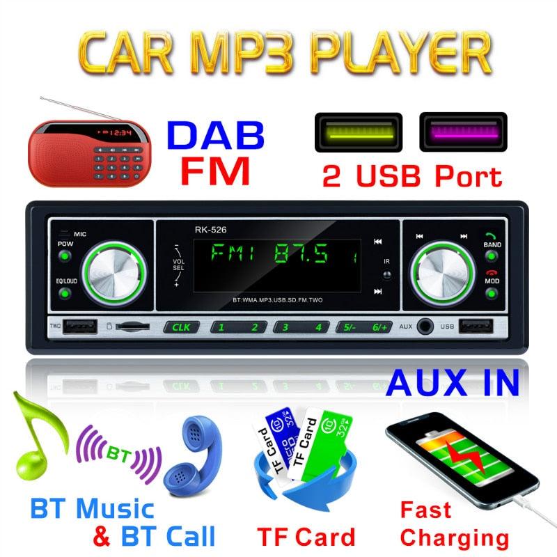 ESSGOO Car Radio Bluetooth DAB Autoradio 1 Din Car Stereo In-dash FM Aux 2  USB Mp3 Player Steering Wheel Control Optional 1din