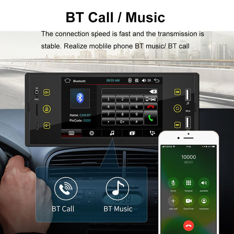 ESSGOO Car Radio Bluetooth MP5 Player 1 Din IPS Screen Autoradio