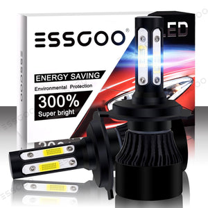 ESSGOO S2 series H4 H7 H11 9006 LED Canbus Error Free Car Headlight KIT 6000K 60W Bulbs Cool White - | TRANSFORM, STARTS HERE | Easy . Economic . Energetic