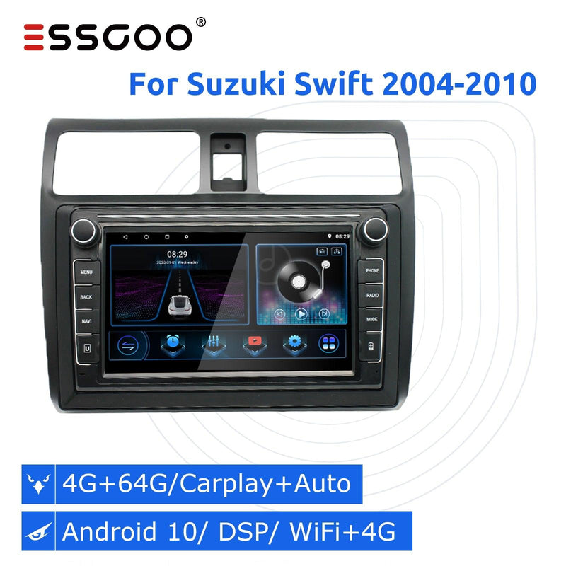 Uovertruffen Vild cirkulation ESSGOO 2G 32G Carplay Android 10 Car Radio 2 Din For Suzuki Swift 2004-2010  Multimedia Player Autoradio Stereo GPS Navigation