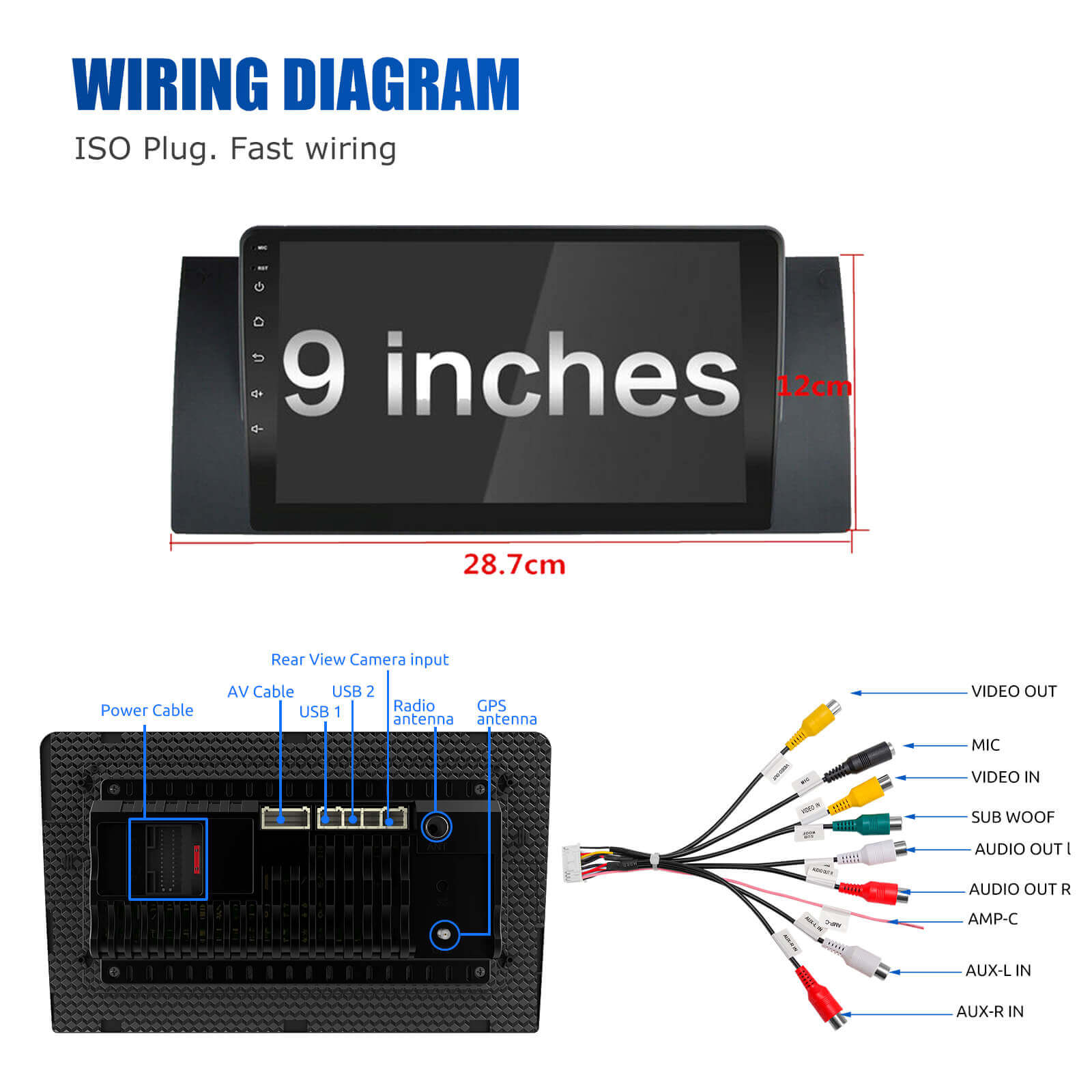 ESSGOO | Car Stereo for BMW BMW 5 series E39, X5 E53 And M5, With Wireless Carplay&Android Auto