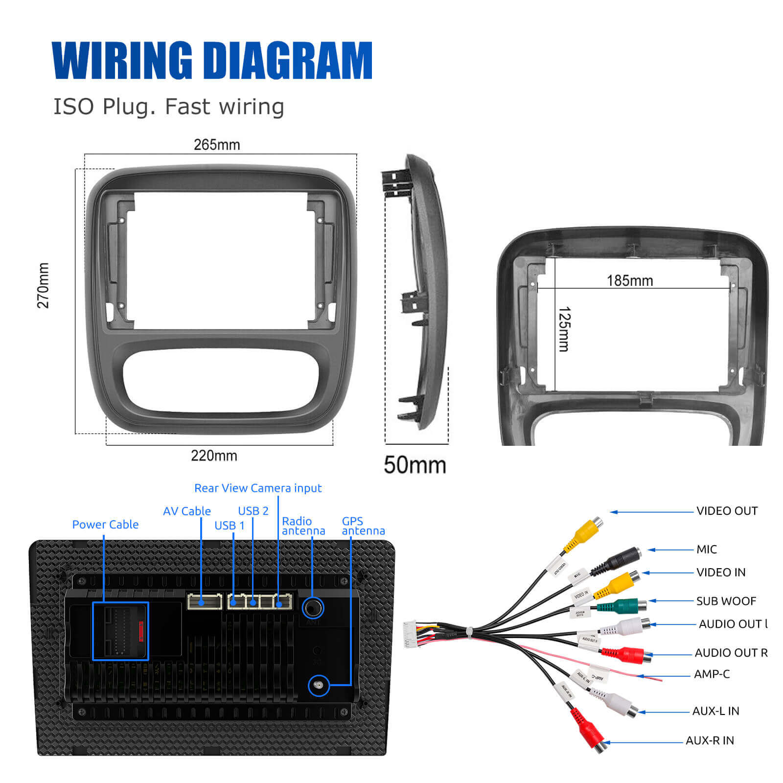 ESSGOO | Car Stereo For 2014-2019 Opel Vivaro B, Wireless Carplay&Android Auto With Steering Wheel Controls