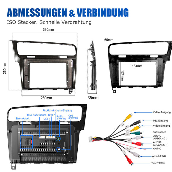 ESSGOO | Car Stereo For Volkswagen Golf 7, Wireless Carplay&Android Auto With Steering Wheel Controls