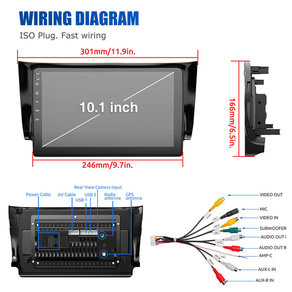 ESSGOO | Car Stereo For 2012-2017 Nissan Sylphy, Wireless Carplay&Android Auto With Steering Wheel Controls