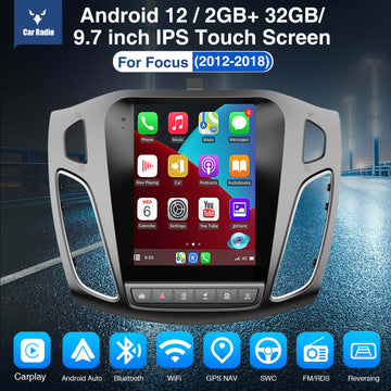 ESSGOO | Car Stereo For 2012-2018 Ford Focus, Wireless Carplay&Android Auto With Steering Wheel Controls