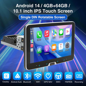 ESSGOO AR1001 | Single Din Pulley Type Car Radio System Auto Stereo MP5 Player Sat Nav FM DAB Bluetooth