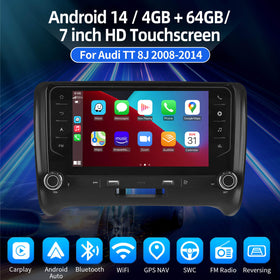 ESSGOO AR7001 | Android14, 7-inch HD Touchscreen - For Audi TT 8J 2008-2014, MP5 Bluetooth 4.1 Apple CarPlay & Android Auto