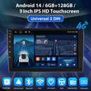 ESSGOO MP5 AR9001 | Universal 2 DIN Android 14, 9-inch QLED Display, Bluetooth 5.0, Wireless Apple CarPlay & Wireless Android Auto, FM RDS-1