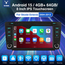 ESSGOO MP5 AR8001 | Android 15, 8-inch IPS Touchscreen - For Skoda Octavia 2004-2013, Bluetooth 4.1, Apple CarPlay & Android Auto, FM RDS-1