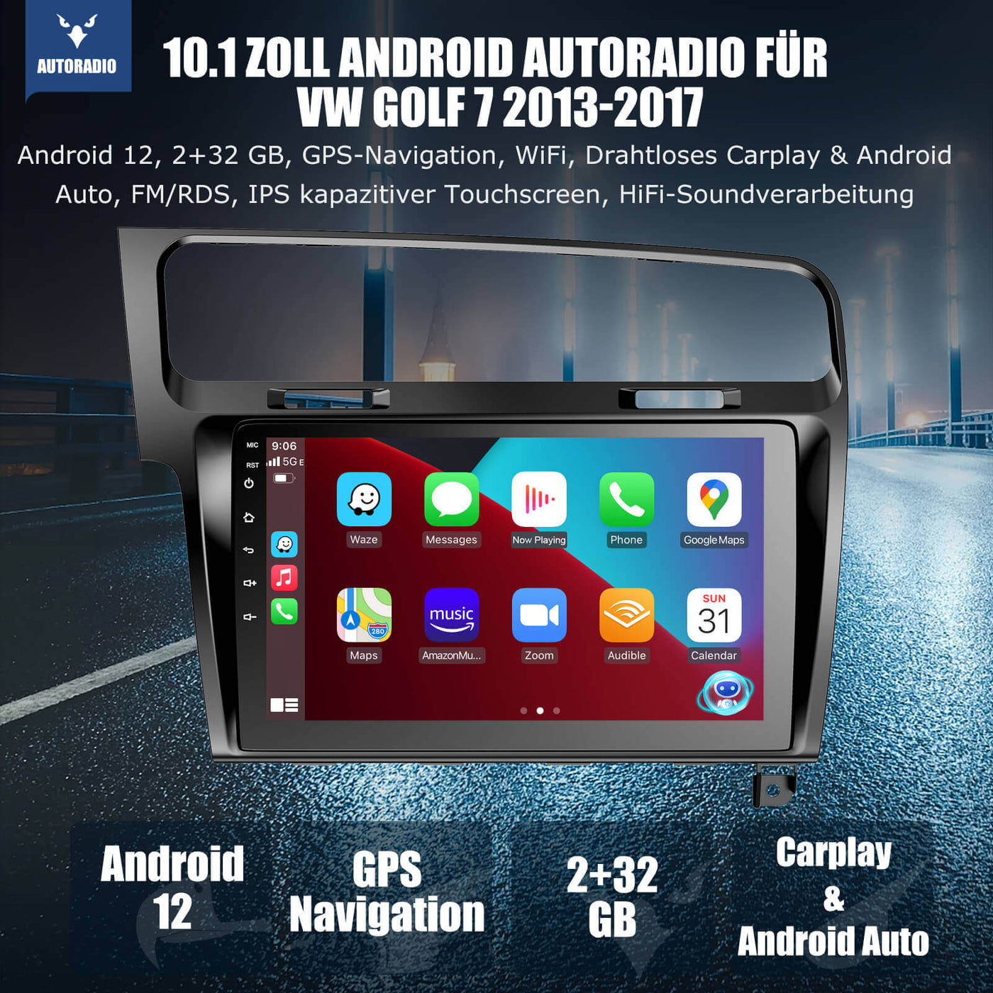 Android12 Für Golf VII 2013-2017 Autoradio