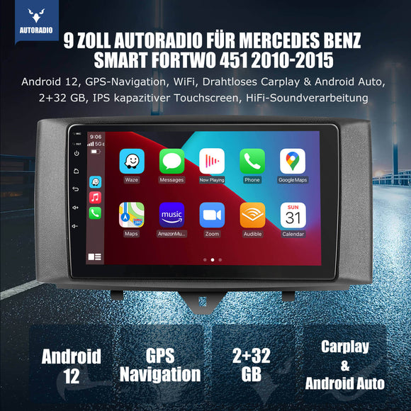 ESSGOO | Car Stereo For 2011-2014 Mercedes-Benz, Wireless Carplay&Android Auto With Steering Wheel Controls