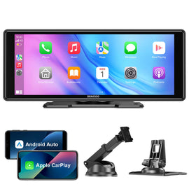 ESSGOO 10.26‑Inch HD Touch Screen Portable Car Player, Wireless Apple CarPlay Android Auto, AirPlay Mirror Link, Bluetooth WiFi Voice Control for Navigation/Music/telephone