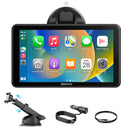 ESSGOO 7'' 743CP Wireless Car Play Screen for Apple Carplay, Android Auto, HD IPS Touchscreen with Mirror Link, Bluetooth 5.3, Siri,Assistant Support, AUX, FM-1