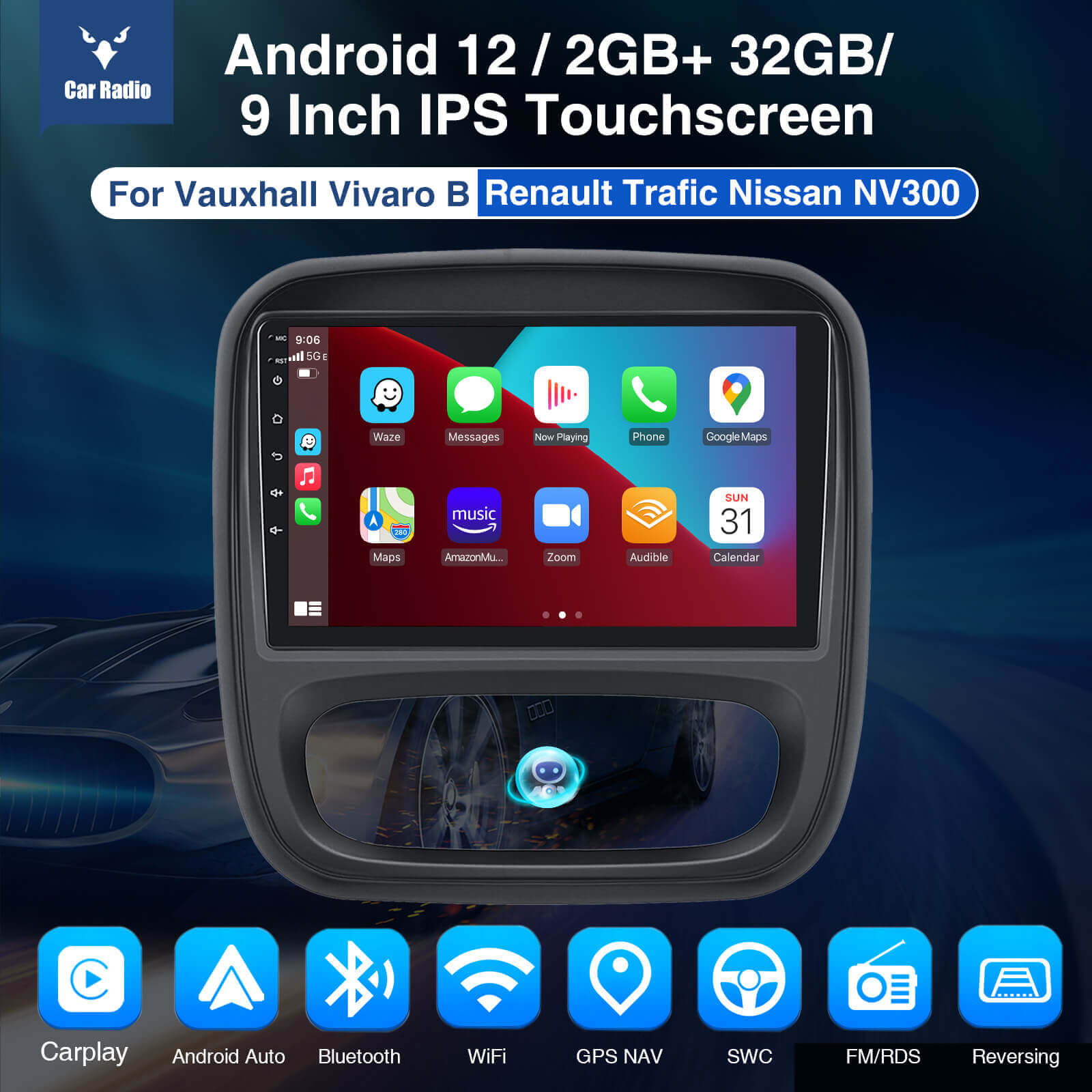ESSGOO タッチスクリーン ヘッドユニット ESSGOO | Transform For Car Stereo Player, LED Light & Car Parts