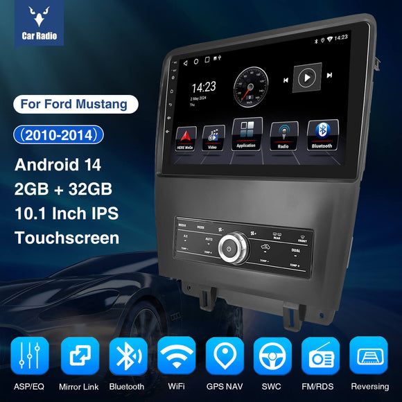 ESSGOO AR1001 | Android14 10" Suitable For Ford Mustang 2010-2014 Car Radio Stereo Bluetooth Multimedia Player GPS RDS
