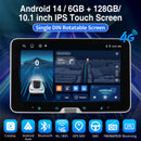 ESSGOO AR1001 MP5 | Android 14 10.1-inch IPS Touchscreen - Single DIN Rotatable Screen, Bluetooth 5.1, Wireless Apple CarPlay & Wireless Android Auto, FM RDS-1