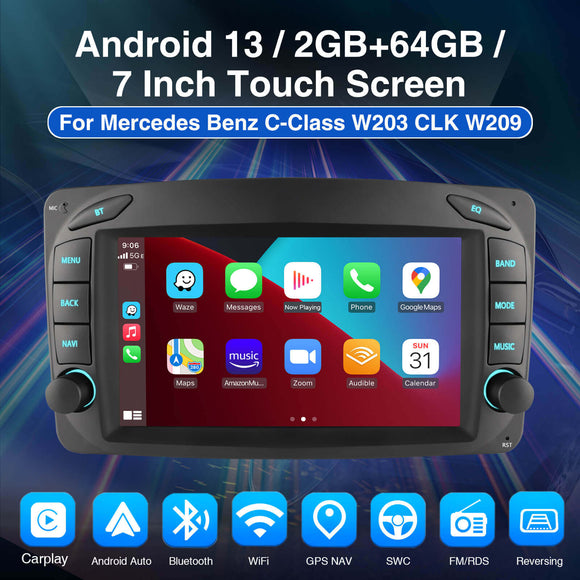 ESSGOO AR7001 | Applicable To Mercedes-Benz W209 2002-2010 Car Head Unit Autoradio Mit Bluetooth GPS Navigation MP5 And Video Stereo