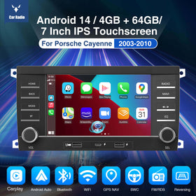 ESSGOO AR7001 | MP5 Android14, 7-inch IPS Touchscreen - For Porsche Cayenne 2005-2009, Bluetooth 4.1 Apple CarPlay & Android Auto