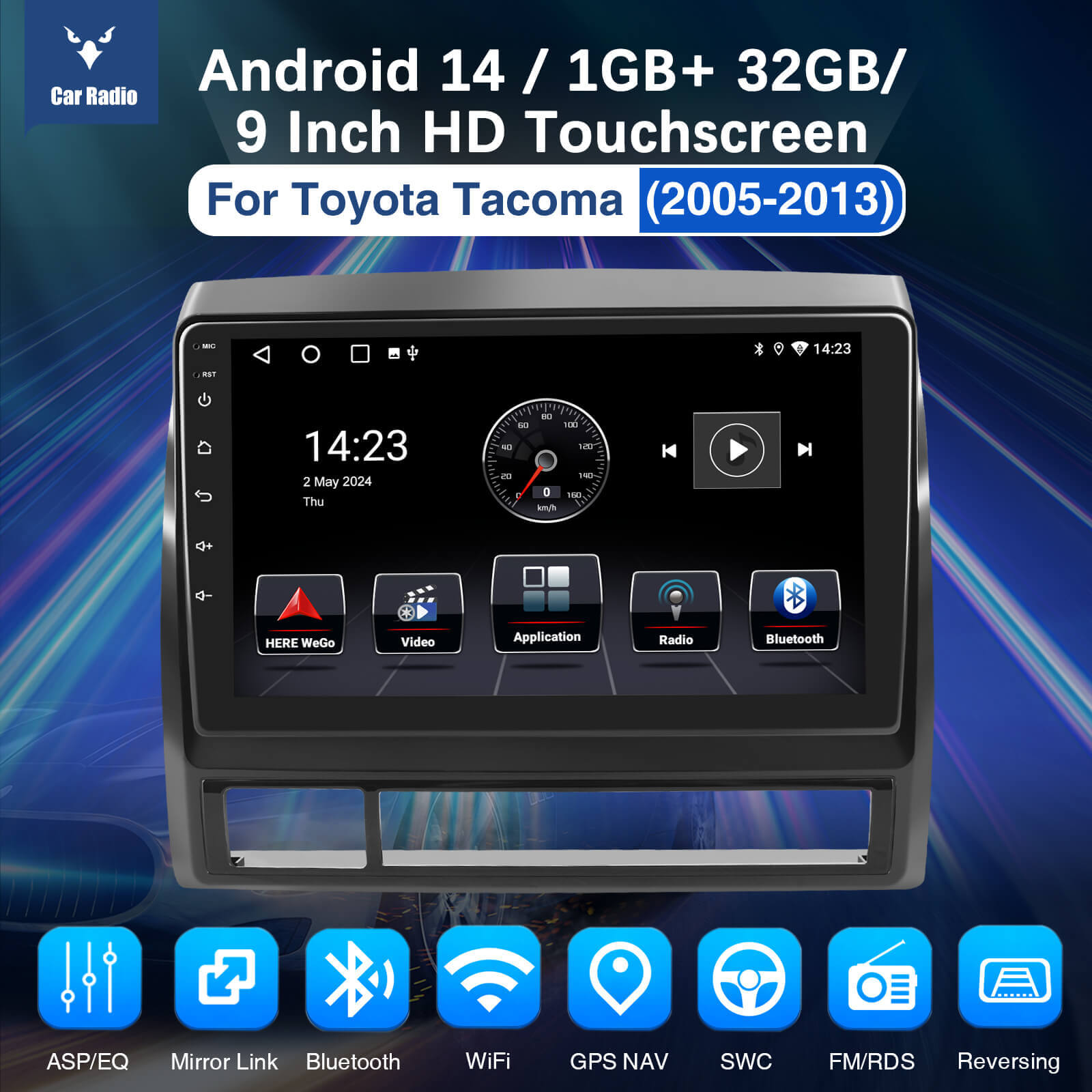 ESSGOO AR9001 | Double 2 DIN Suitable For Toyota Tacoma 2005-2013 Car Bluetooth Radio Stereo RDS MP5 Player