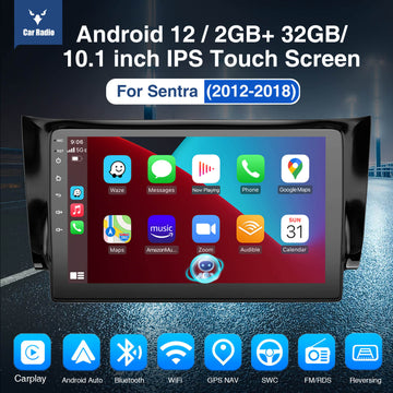 ESSGOO | Car Stereo For 2012-2017 Nissan Sylphy, Wireless Carplay&Android Auto With Steering Wheel Controls