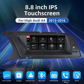 ESSGOO LZ0001 | Linux Dual System 8.8-inch IPS Touchscreen-For High Audi A4 2013-2016, Bluetooth 5.2, Apple CarPlay & Android Auto