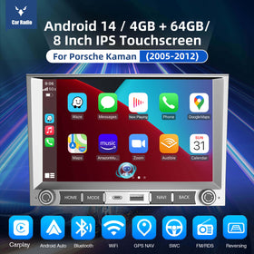 ESSGOO AR8001 | 8" Android 14 Car Radio For Porsche Cayman-2005-2012, MP5 Bluetooth FM Wireless Apple CarPlay & Android Auto