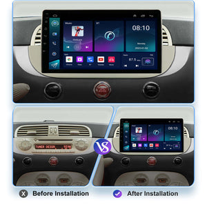 ESSGOO | Bluetooth Car Stereo For Fiat 500, Wireless Carplay&Android Auto With Steering Wheel Controls