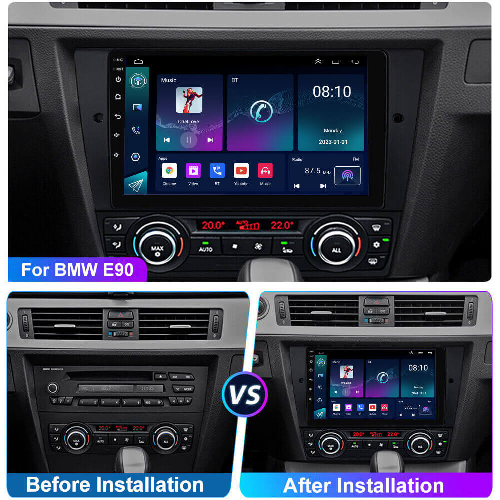 ESSGOO | Car Stereo for BMW 3 Series E90 E91 E92 E93, Wireless Carplay&Android Auto With Steering Wheel Controls - 0