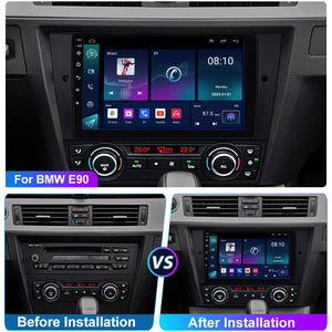 ESSGOO | Car Stereo for BMW 3 Series E90 E91 E92 E93, Wireless Carplay&Android Auto With Steering Wheel Controls