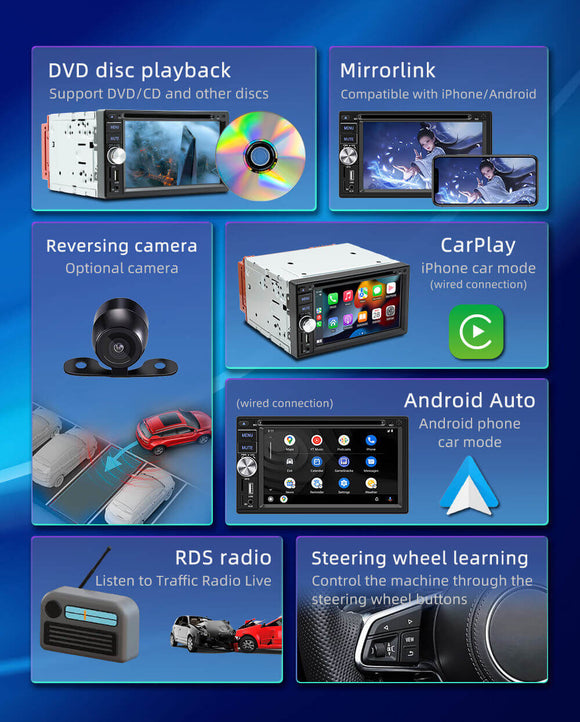 ESSGOO S4800 | Car CD And DVD Radio Player Head Unit GPS SAT NAV Rear Camera