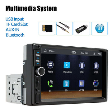 ESSGOO 1 Din 7018B Carplay Autoradio Bluetooth USB TF AUX MP5 Player 7inch Car Radio Stereo IPS Touch Screen - 0