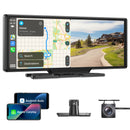 9" Wireless Apple CarPlay & Android Auto Car Stereo with 2K Dash Cam and 1080P Backup Camera-1