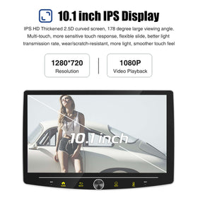 ESSGOO AR1001 | Single Din Single Knob Car Radio System Auto Stereo MP5 Player Sat Nav FM DAB Bluetooth - 0