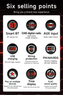 ESSGOO 1 DIN MP3 | M15 DAB+ Car Radio RDS AM FM 2x USB Bluetooth Hands-Free System SD AUX-2