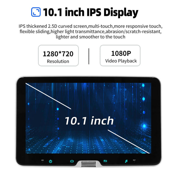 ESSGOO AR1001 MP5 | Android 14 10.1-inch IPS Touchscreen - Single DIN Rotatable Screen, Bluetooth 5.1, Wireless Apple CarPlay & Wireless Android Auto, FM RDS