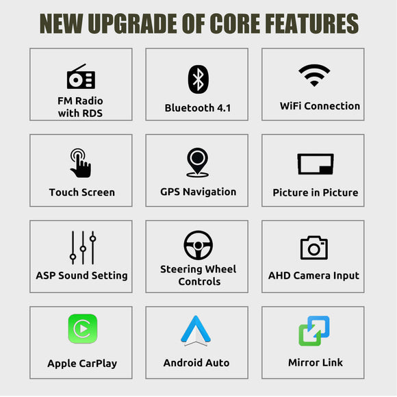 ESSGOO AR9001 | Bluetooth Car Stereo For 2004-2009 Mazda 3, Wireless Carplay & Android Auto With FM Radio Bluetooth WIFI GPS