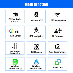 ESSGOO MP5 AR9001 | Universal 2 DIN Android 14, 9-inch QLED Display, Bluetooth 5.0, Wireless Apple CarPlay & Wireless Android Auto, FM RDS - 0