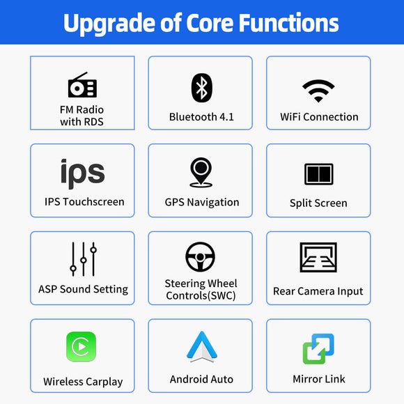 ESSGOO AR9001 | Car Head Unit Android 14.0 Autoradio Mit Bluetooth GPS Navigation MP5 And Video Stereo