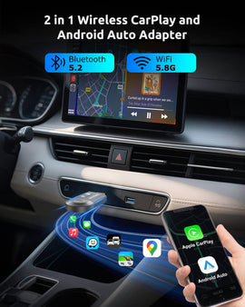 ESSGOO Wireless Carplay Adapter für Android Cars Stereo, Plug and Play Converter Sync iPhone - 0