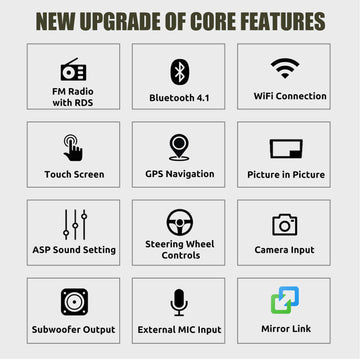 ESSGOO AR9001 | Double 2 DIN Suitable For Toyota Tacoma 2005-2013 Car Bluetooth Radio Stereo RDS MP5 Player - 0