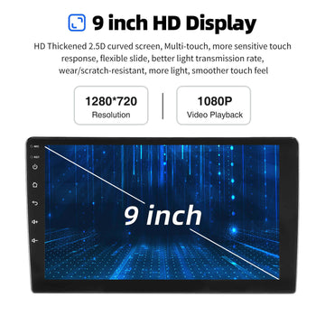 ESSGOO AR9001 MP5 | 2 DIN Android 15 9-inch IPS Touchscreen, Bluetooth 4.1, Apple CarPlay & Android Auto, FM RDS - 0